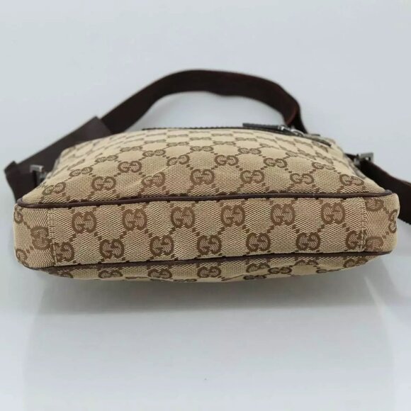 GUCCI GG Canvas Shoulder Bag Beige Gold - Picture 6 of 16